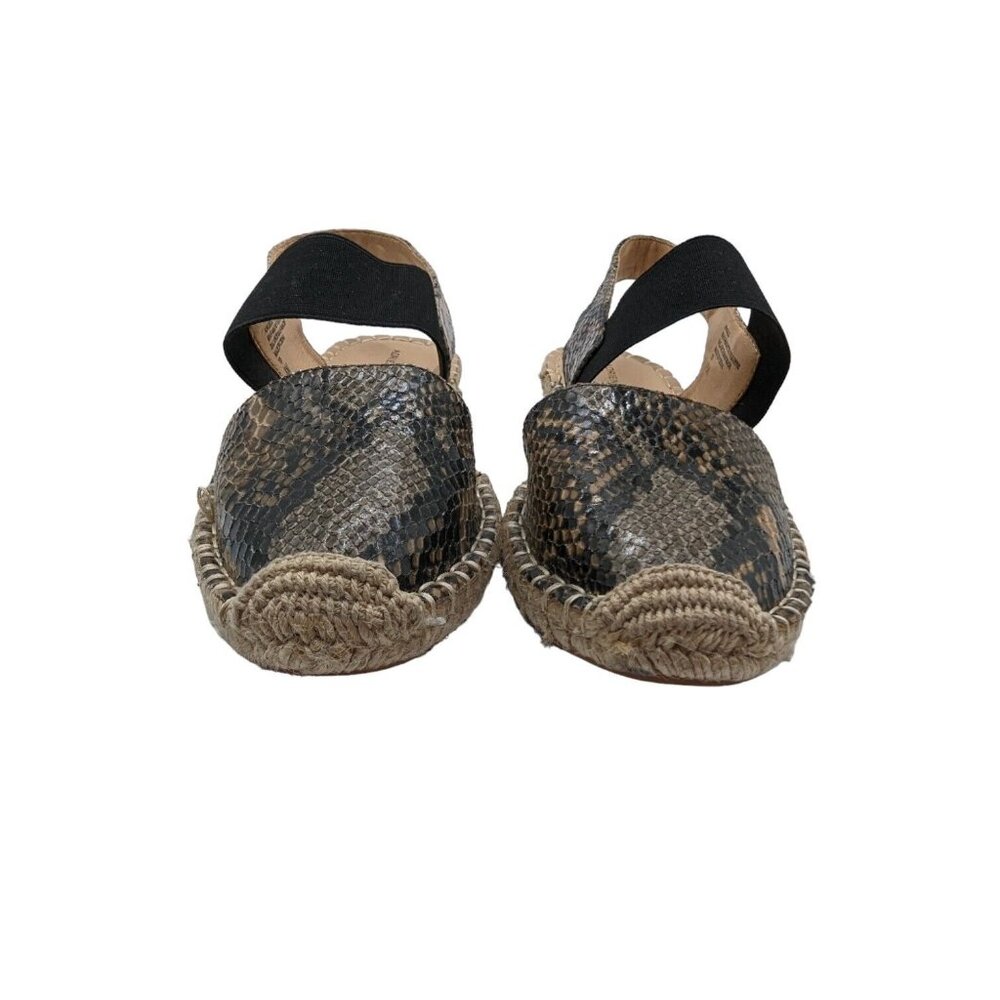 Adrienne Vittadini Women's Angelo Black Snakeskin Espadrille Flat Sandals 8M - Picture 4 of 8